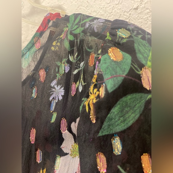 AMUR Clipped Lurex Chiffon Midi Dress - Picture 6 of 10